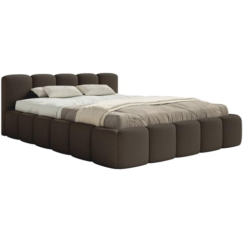 Selsey Polsterbett 180x200 cm Modernes Design, Stabiler Metallrahmen mit Gasdruckfedern Legend-Stoffbezug in Braun Bett mit Bettkasten Maximale Belastung 250 kg – Bild 4