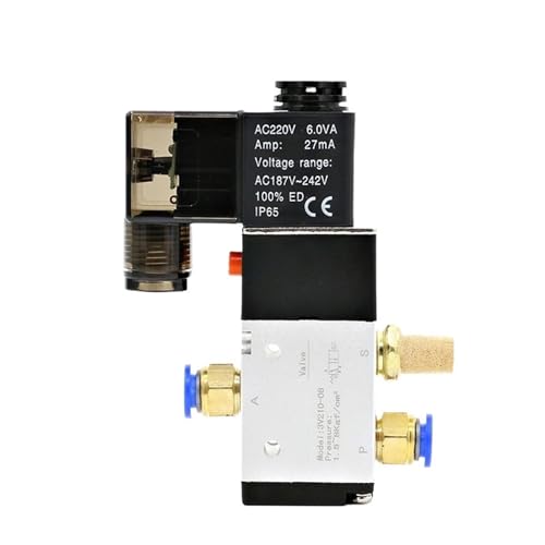 Válvula solenoide neumática de 3 vías con cuerpo de aluminio resistente de 12V 3