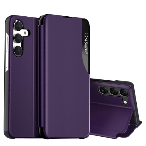 AICase for Galaxy S24 Case,PU Leather Smart Window S-View Flip Kickstand Cover with Auto Wake/Sleep for Samsung Galaxy S24 5G 6.1" 2024_2