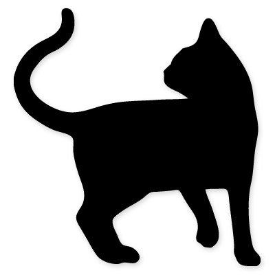 Cat Shape Black Silhouette Vinyl Sticker - Car Window Bumper