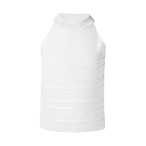 Kids Summer Cotton Plain Color Sleeveless Tank Top Halter Neck Knitted Vest Outdoor for Girls2