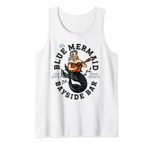 Sailor Mermaid Tatuaggio Chitarra Suonare Dive Bar Musica Pinup Canotta