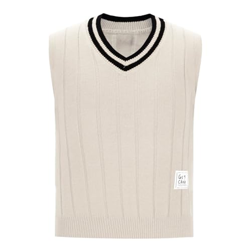 Men's Sweater Vest V Neck Casual Sleeveless Pullover Striped Cable Knit Sweaters Vests Soft Breathable Waistcoat3