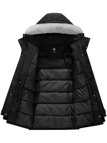 KVE Women's Quilted Winter Coat Warm Puffer Jacket Thicken Parka with Removable Hood3