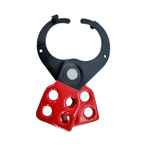 Image of 10 Pack Lockout Tagout Hasp 1.5 inch Red Stainless Steel Lockout Hasp Tamper-Proof Padlock Hasp Nylon Handle