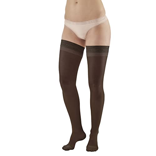 Ames Walker Aw Style 8 Sheer Support 20-30Mmhg Ct Thigh Highs W/Band Black Large #TOP2