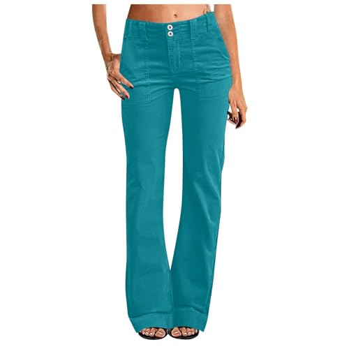 Pantalon chino décontracté femme à jambe droite idéal pour le bureau et les sorties