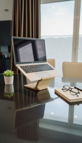 Base ergonómica fija para laptop beige minimalista miniatura 3