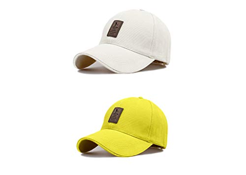 Image of solid plain unisex cotton caps free size adjustable casual look stylish cap