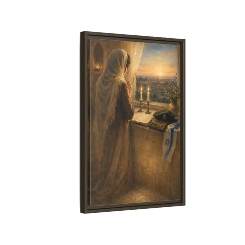 Toile Shabbat Candle Prayer 40x60cm pour illuminer vos vendredis soirs en famille