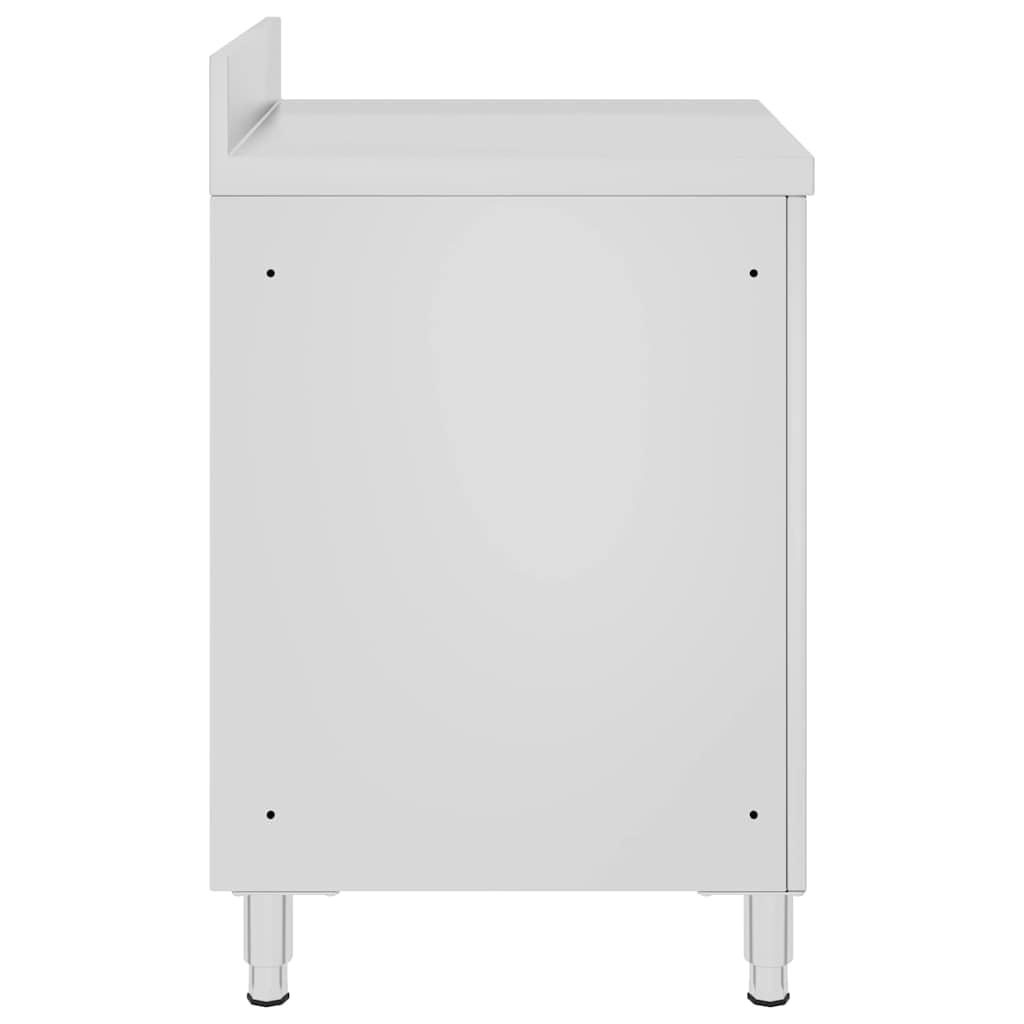 Gastro-Arbeitstisch mit Schrank, 60x60x96 cm, Edelstahl