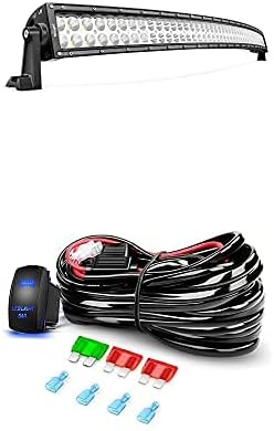 Nilight LED Light Bar 52Inch 300W Curved Spot Flood Combo Led Off Road Lights with 12V 5Pin Rocker Switch 12AWG Wiring Harness Kit-1 Lead, 2 Years Warranty