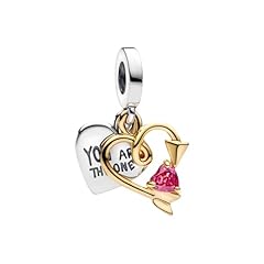 Engravable Heart & Arrow Double Dangle