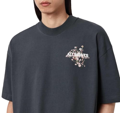 Allsaints Men's Valen SS Crew, Washed Black, XL