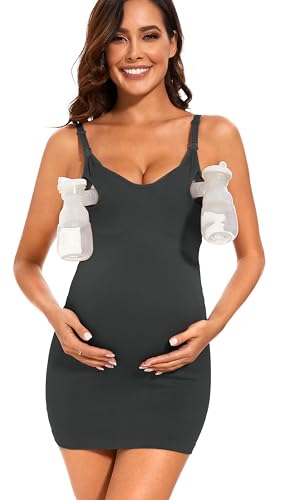 Image of GXXGE Nursing Bra Pumping Bra Hands Free Maternity Nursing Tank Cami for Breastfeeding with Adjustable Straps