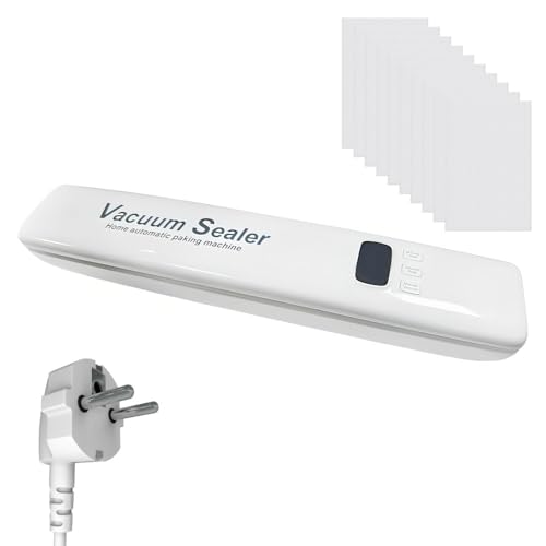 Sellador al vacío con indicador LED de 60 kPa, sellador de vacío multifuncional automático de alimentos con 10 bolsas de vacío para almacenar alimentos en la cocina