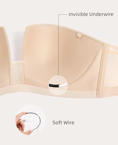 Women's Strapless Bra Push Up Padded Non Slip Underwire Plunge Bras Seamless4