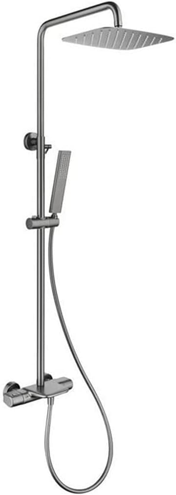 Mitigeur inverseur de douche en laiton thermostatique gris avec douchette à main