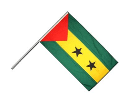 Drapeau São Tomé e Príncipe sur hampe Digni pour célébration culturelle