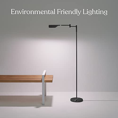 Brightech Leaf Led Floor Lamp, Pharmacy Led Floor Lamp For Living Rooms & Offices, Adjustable Standing Lamp For Bedroom Reading, Tall Lamp For Sewing & Craftwork - Jet Black #TOP4