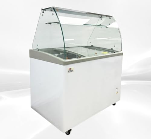 Gelato Freezer Display Case with Curved Glass