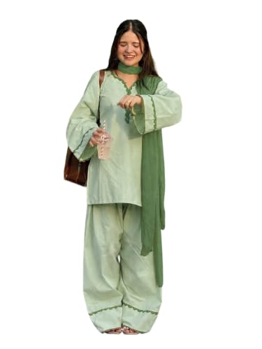 Image of ANNI Designer Cora Cotton Farshi Salwar Suit for Women | Farsi Style Kurti | Farasi Kurta with Dupatta | Parsi Ethnic Dress | Indian Office Party Traditional Clothing Fashion Wear