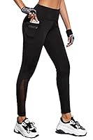 BLINKIN Gym wear Mesh Leggings Workout Pants with Side Pockets/Stretchable Tights/Highwaist Sports Fitness Yoga Track Pants for Women & Girls_2012 (Color_Black,Size_L)