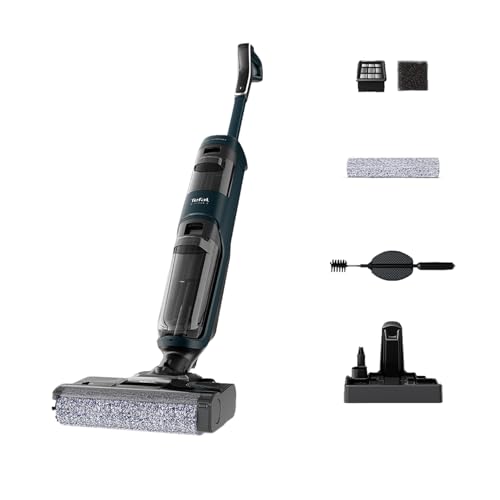 Tefal X-CLEAN 2 Cordless 2-in-1 Wet & Dry Vacuum Cleaner Hard Floor Cleaner with Self-Cleaning ECO & MAX modes Self-Propelled Brush-roller 35 Min Battery Intuitive LED display Grey GF2251M5