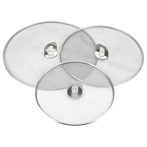 Image of 3 PCS Splatter Screen for Cooking, 25/29/ 33 cm Stainless Steel Grease Splatter Guard, Ultra Fine Mesh