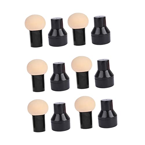 NIYANGLE 6Pcs Mushroom Head Makeup Puff Dry and Wet Beauty Sponge for Foundation Blush and Powder with Handle Portable and Washable for Women