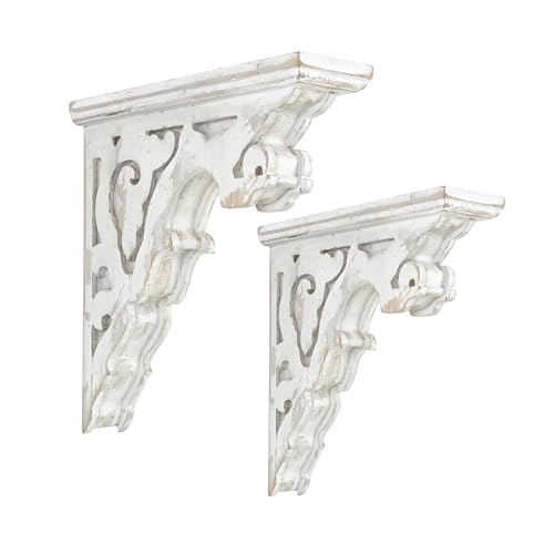 Ménsulas decorativas de madera de 27x8x28,5 cm para baldas de pared y estantes de estilo rústico 2