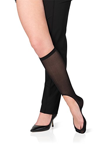 KEYSOCKS Barely There Womens No-Show Knee High Socks, Say goodbye to liner socks slipping in flats, heels, loafers + more, Standard (Black)