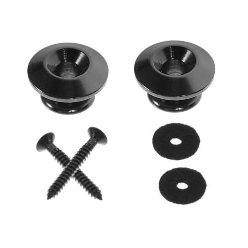 HANABASS 2Pcs Guitar Strap Buttons Durable Locking System with Screw Washers Slip Design for Electric and Acoustic Guitars Easy Installation