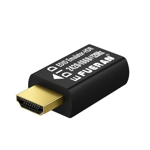 FUERAN - FUERAN Prise factice HDMI – Émulateur d'affichage virtuel à résolution spéciale pour PC, casques VR et extraction de crypto-monnaie EDID sans tête Ghost Display Adapter edid (2420 x 1668 @ 120 Hz)