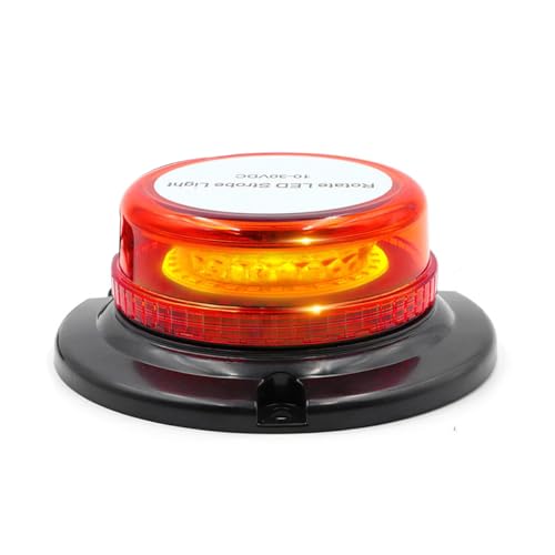 回転灯 LED警告灯 シガーソケット電源 強力マグネット付き 電球タイプ 30粒のLEDチップ 安全 誘導 防犯 軽量 持ち運び便利 多機能 作業車/消防車/救急車などに適用 夜間標示 道路 維持 工事 作業 家庭用 業務用 (レッド)