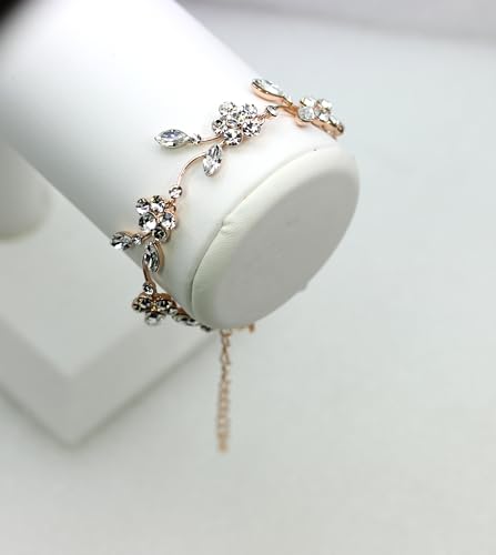 Image of Faship Gorgeous Rhinestone Crystal Floral Necklace Earrings Set