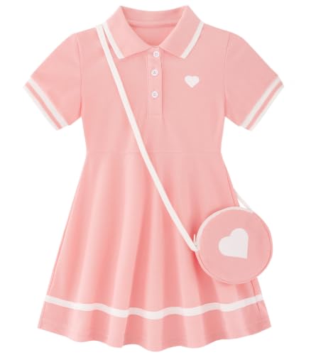 Move Dance Little Girls Sporty Dress Size 6-7 Pink Sundress with Bag - image 1