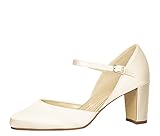 Farbe: ivory bzw. creme | Obermaterial: Satin | Innenmaterial: Leder | Größe: 39