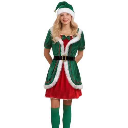 Déguisement de Noël femme robe d'elfe adulte costume cosplay