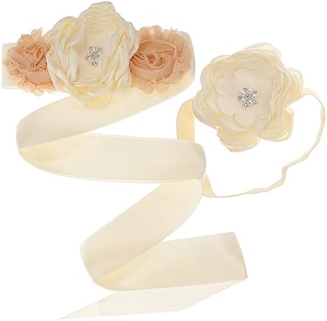 CALLARON 1 Set Flower Girl Accessories Decor Hair Ribbons Maternity Wedding Guest Dress Dresses for Weddings As a Guest Waist Belt for Dresses Flower Girl Sash Ribbon Wedding Headband White