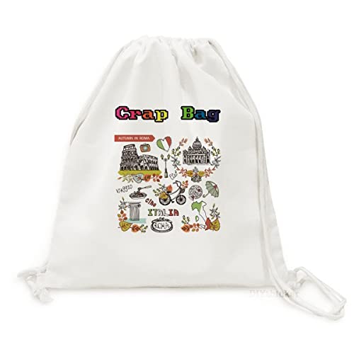 Grand sac à dos graffiti Rome en toile résistant pour les cours