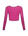 Hot Pink Crop Tops for Women Cheerleader Costume 2022 Fashion Party Clothes Long Sleeve Crop Tops Large