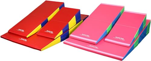 Tumbl Trak Folding Incline Cheese Mat, Bright Pastel, The Big Cheese Mat, 60 in x 120 in x 24 in