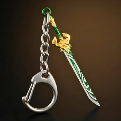 Image of THE MEN THING Alloy Steel Gladius - Genshin Impact Anime Keychain | Game Xiao Cosplay Weapon For Men & Boy, Light Green