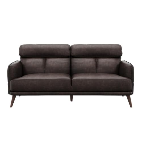 Image of Wakefit Sofa Set | 5 Year Warranty | Sofa 5 Seater, 5 Seater Sofa for Living Room, Wooden Sofa Set, Sofa Set 3+1+1 Seater - Azores(Robin : Brown)