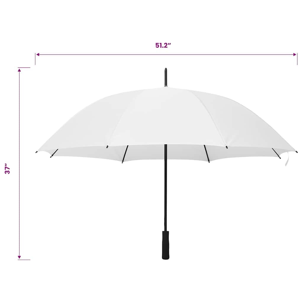 Parapluie Blanc 130 cm Robuste, léger, Pliant Automatique avec poignée antidérapante, idéal pour Voyage, Golf, randonnée, Protection Contre la Pluie, Vent et rafales