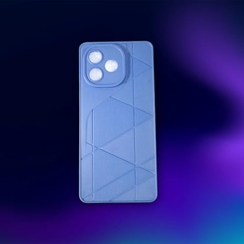 Image of T20 Back Cover for Lava Play Ultra 5G, Geometric Pattern Design, Camera Protection (Blue)