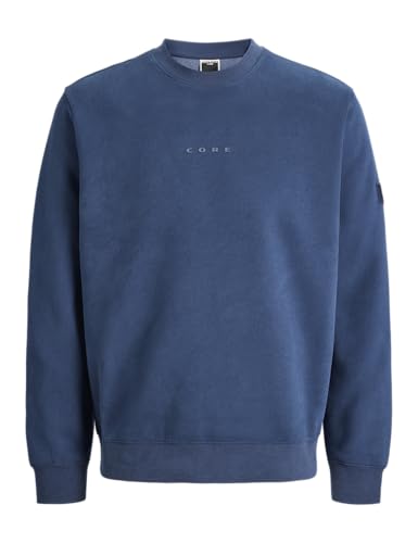 JACK & JONES Sweat Badge Crew Neck BF Jcopoint-Insignia de Sudor con Cuello Redondo, Gris, XL para Hombre