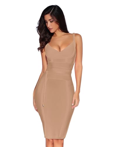 meilun Womens Rayon Belt Detail Bandage Bodycon Party Dress