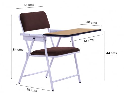 Image of Spacecrafts Folding Cushion Study Chair | Space Saving | Desk Chair | Powder Coated with Cushion | Chair with Writing Pad